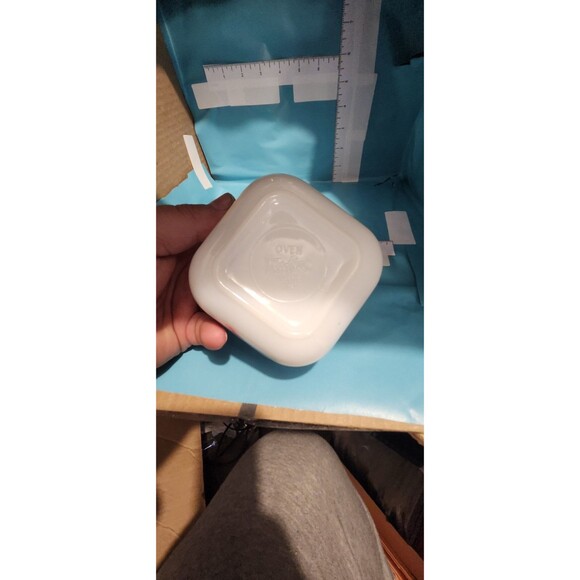 Vintage Fire-King Milk Glass Refrigerator Dish – Hand-Painted Pink Flower #17 - Picture 6 of 6